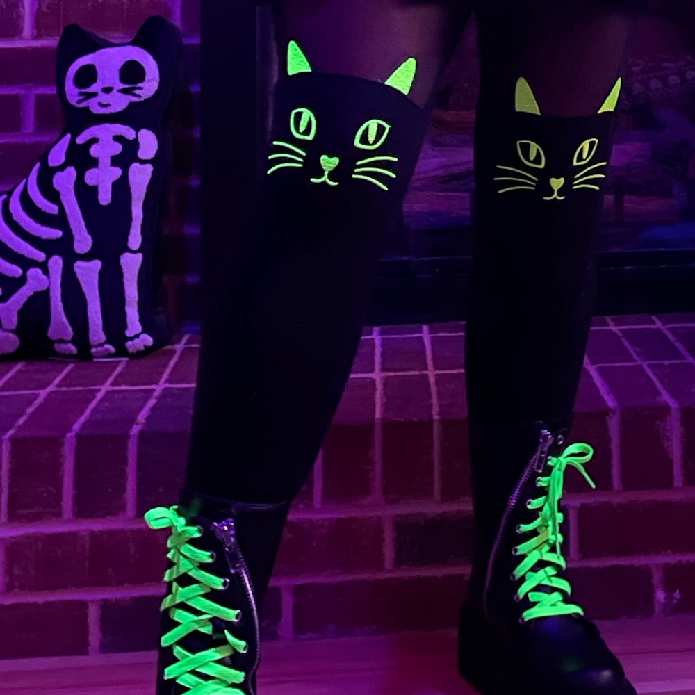Torrid Neon Kitty Cat Mesh Leggings - 1X - 14/16 - NEW